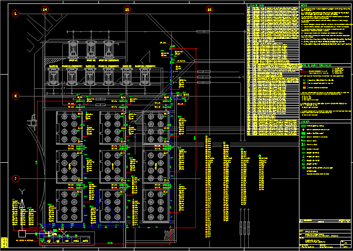 Desenvolvimento de Projetos - Folha de projeto com planta baixa contendo infraestrutura de projeto de automação feito em AutoCAD