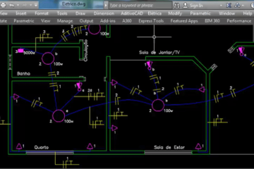 Serviços de Desenvolvimento de Projetos - Diagrama unifilar feito em AutoCAD